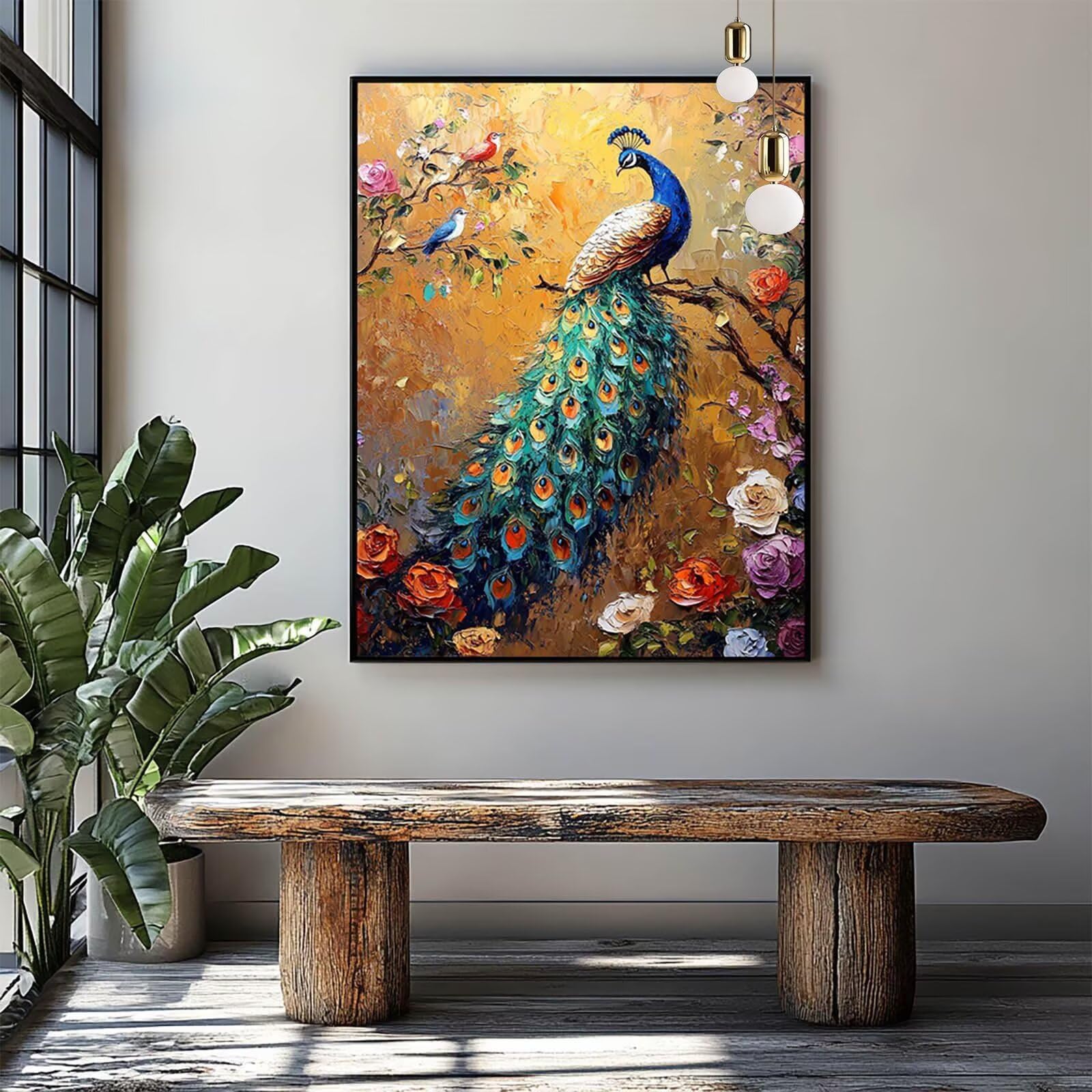 Amazon | ダイヤモンドアート 孔雀 30x40cmダイヤモンドアート